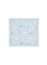 Printed square scarf 45x45 - Pearl & Blue