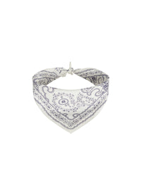Square scarf 45cm printed - White & Sand