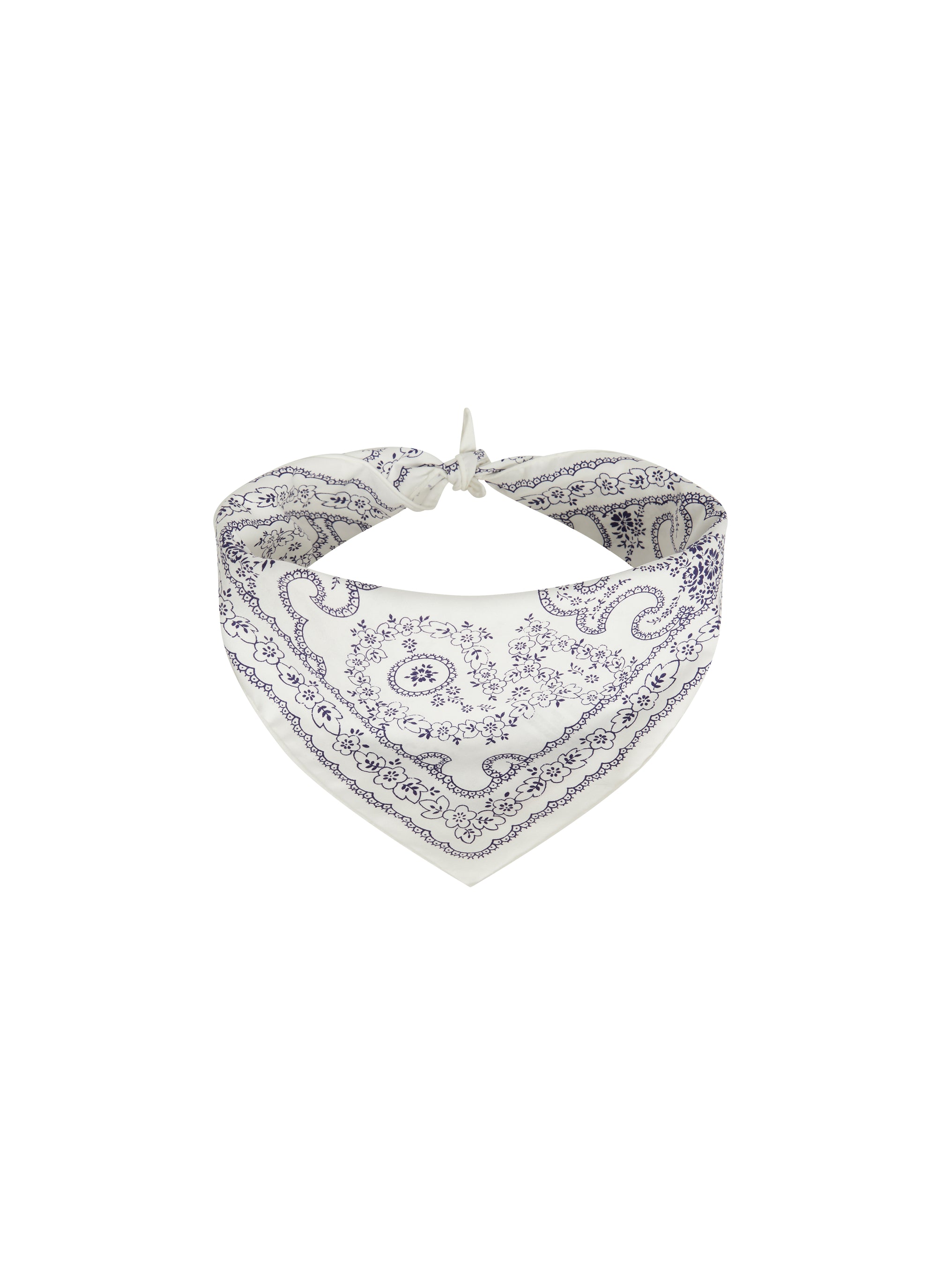 Square scarf 45cm printed - White & Sand