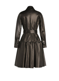 Pleated leather coat - Nuit
