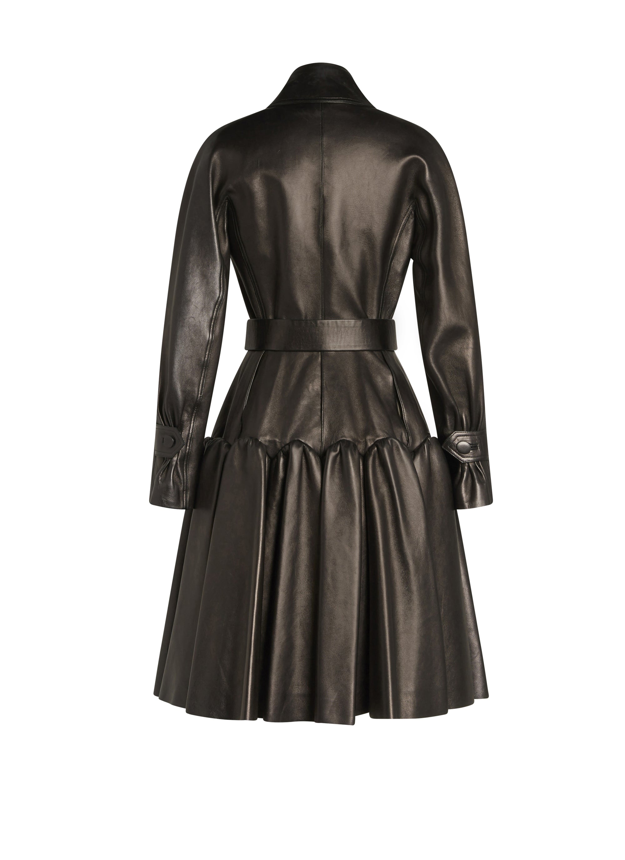 Pleated leather coat - Nuit