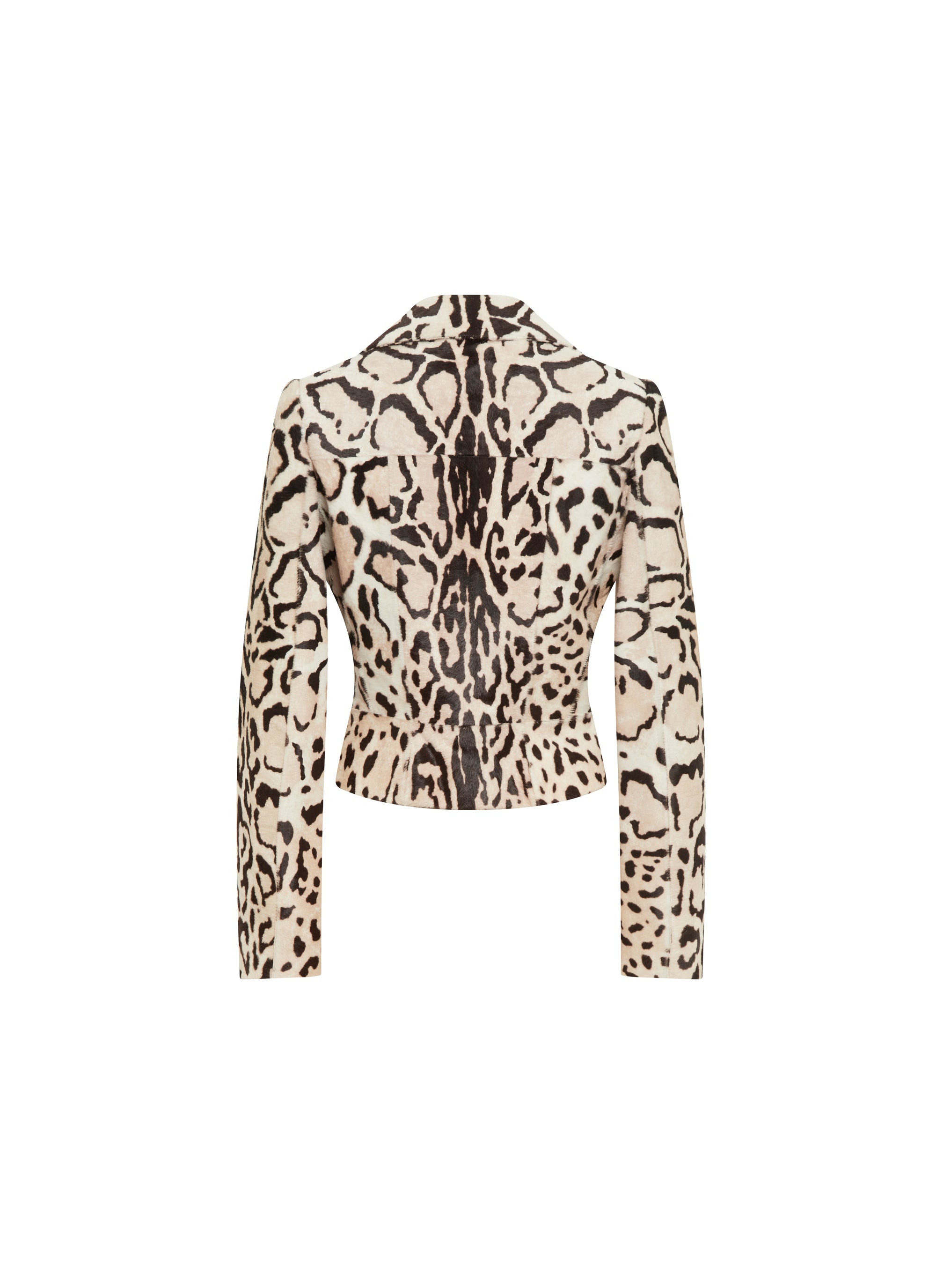 Perfecto imprimé animal en cuir - Beige
