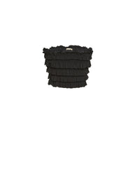 Strapless top with ruffles - Black