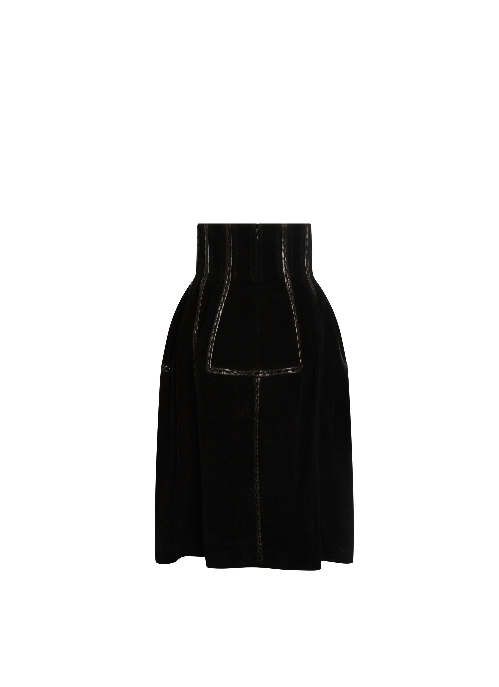 High skirt in leather - Black