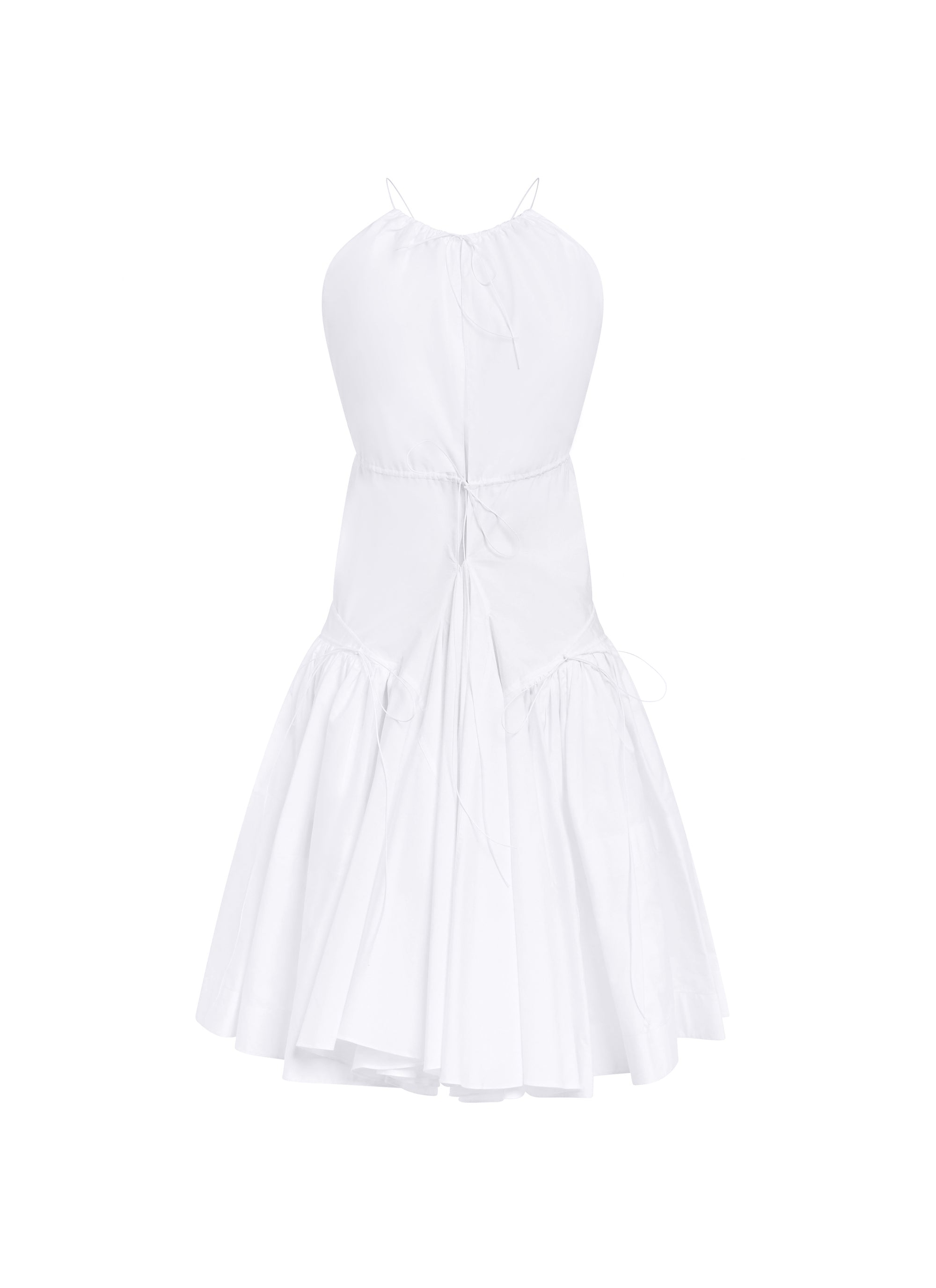 Short dress with lace up back - Optic White