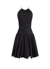 Short dress with lace up back - Black