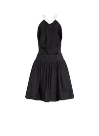 Short dress with lace up back - Black