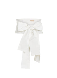 Satin Bow Belt - Optic White