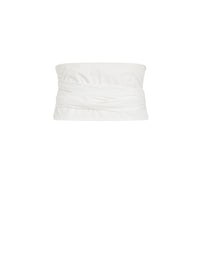 Satin Bow Belt - Optic White