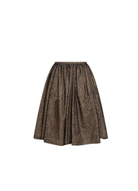Fishnet and Canvas Skirt - Black & Beige