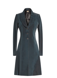 Shawl-collar coat - Petrole Blue