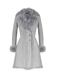 Leather basque coat - Smoke