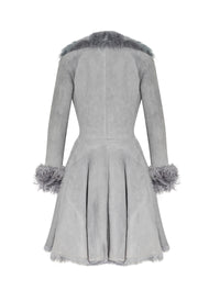 Leather basque coat - Smoke