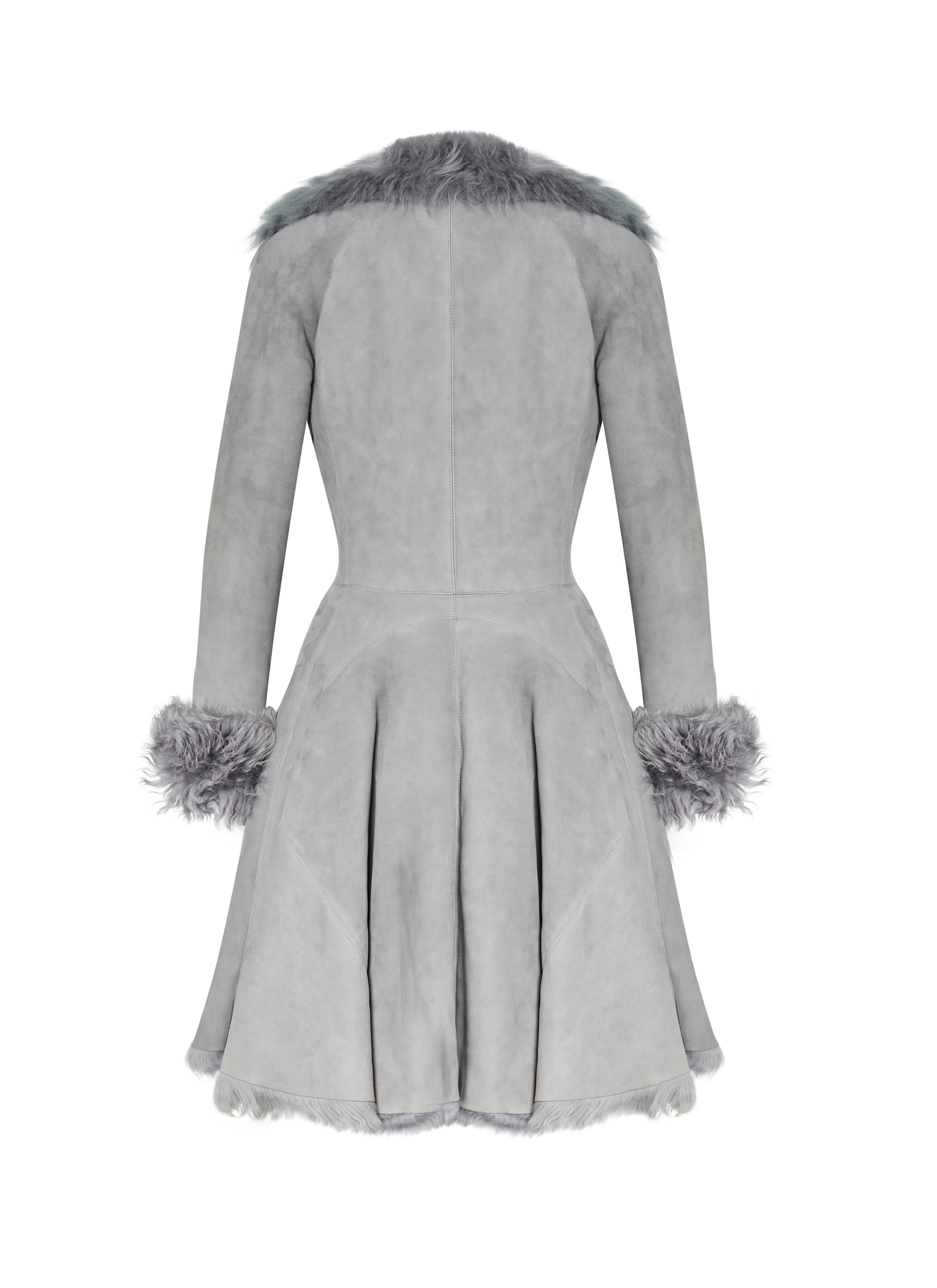Leather basque coat - Smoke