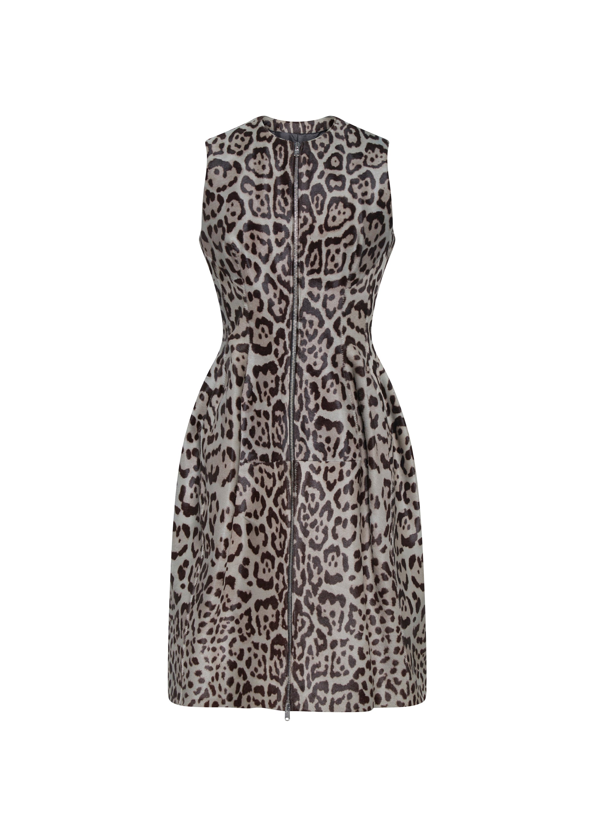Robe zip en cuir - Fume