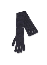 33cm glove with wool flowers - Night