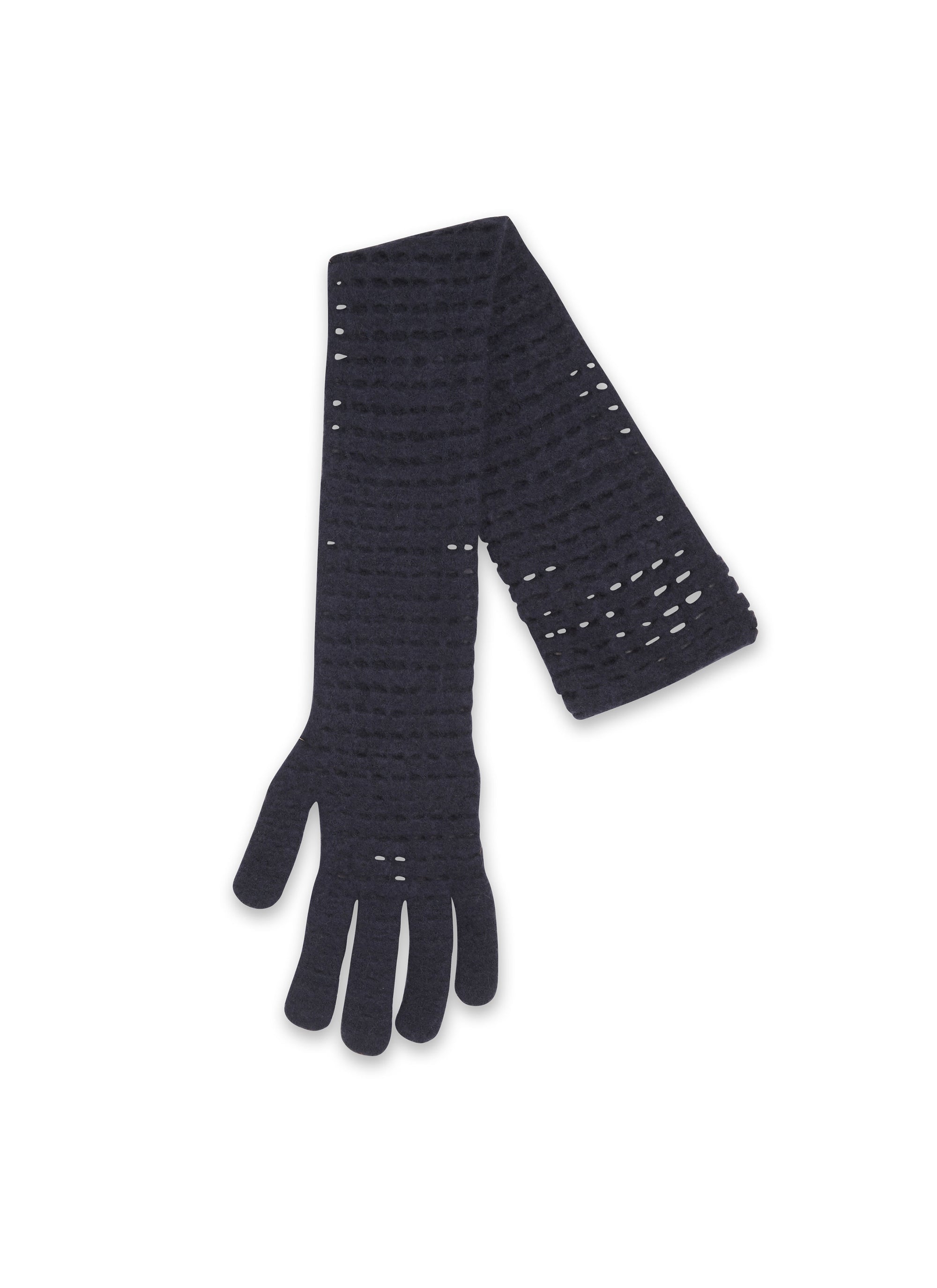 33cm glove with wool flowers - Night