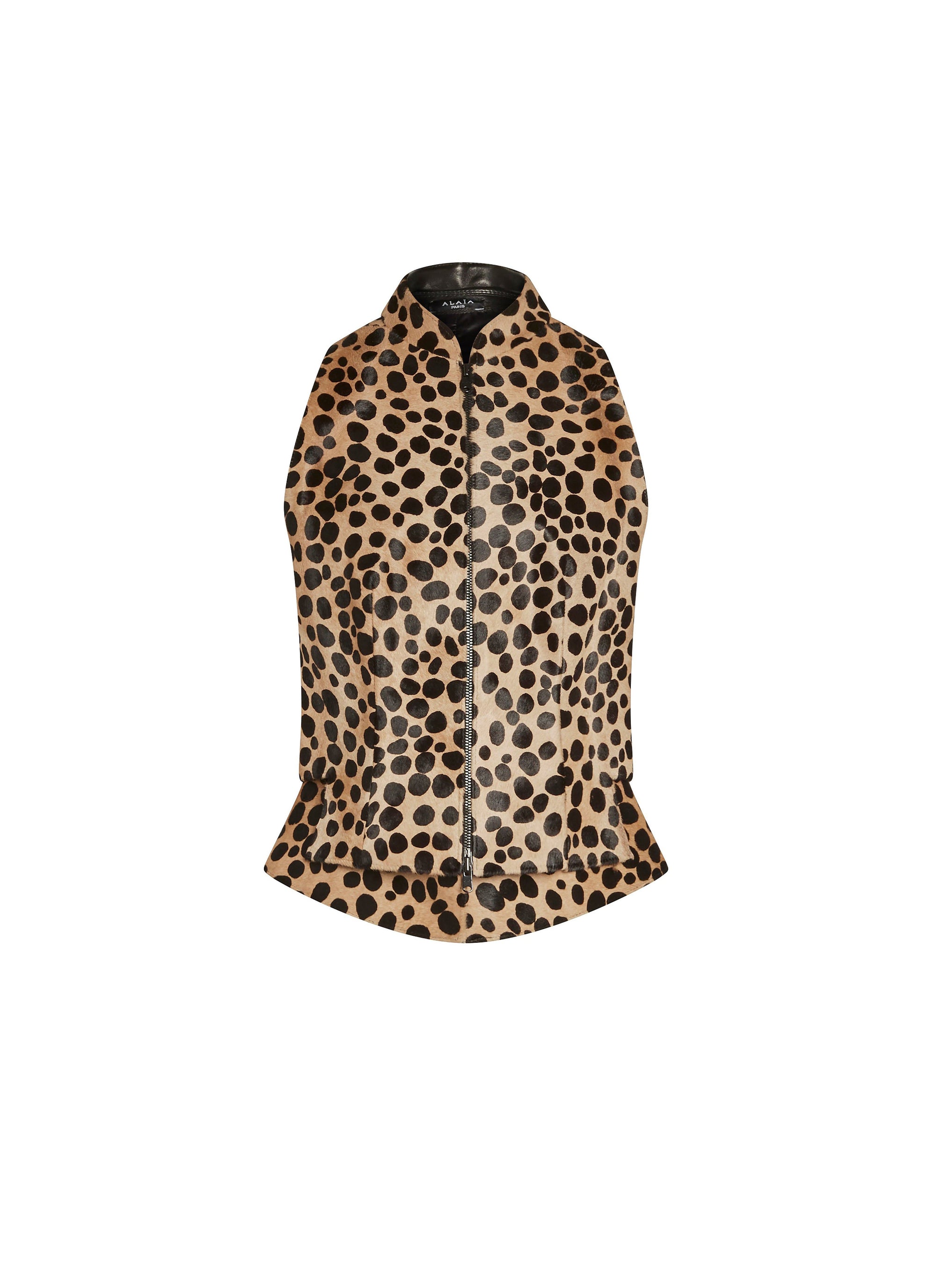 Léo Leather Waistcoat - Sand & Black