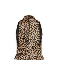 Léo Leather Waistcoat - Sand & Black