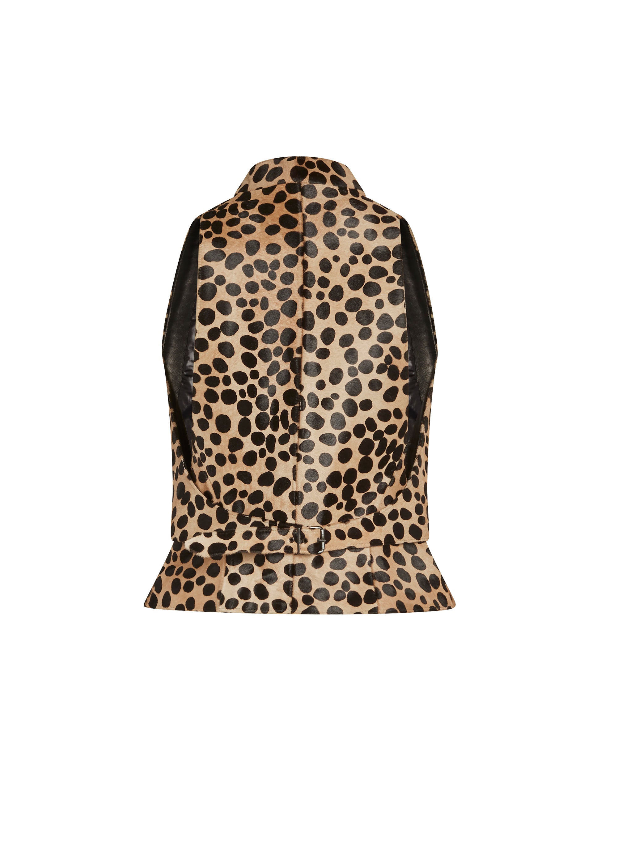 Léo Leather Waistcoat - Sand & Black
