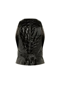 Alligator print leather waistcoat - Black