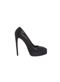 Classic pumps with metallic embellishments in leather - Black