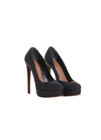 Classic pumps with metallic embellishments in leather - Black