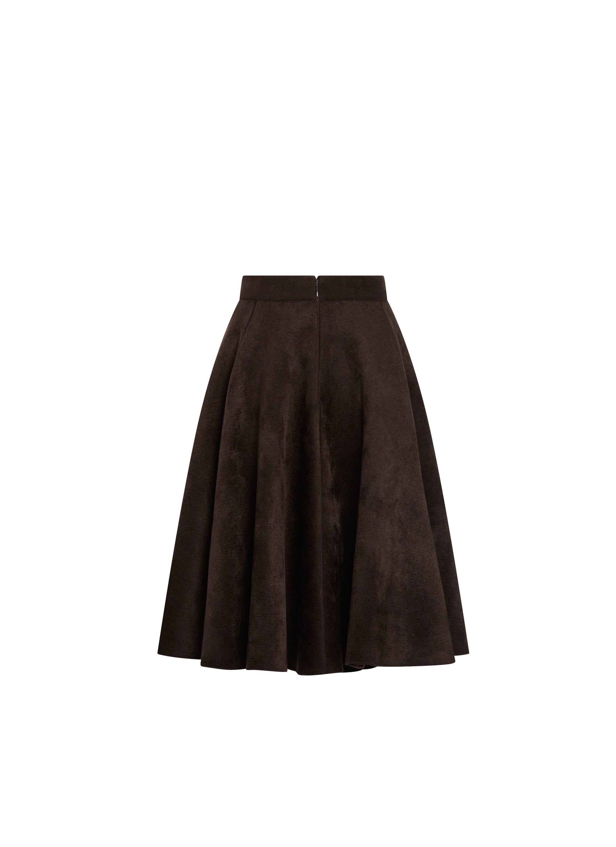 Wool blend flared skirt - Brown