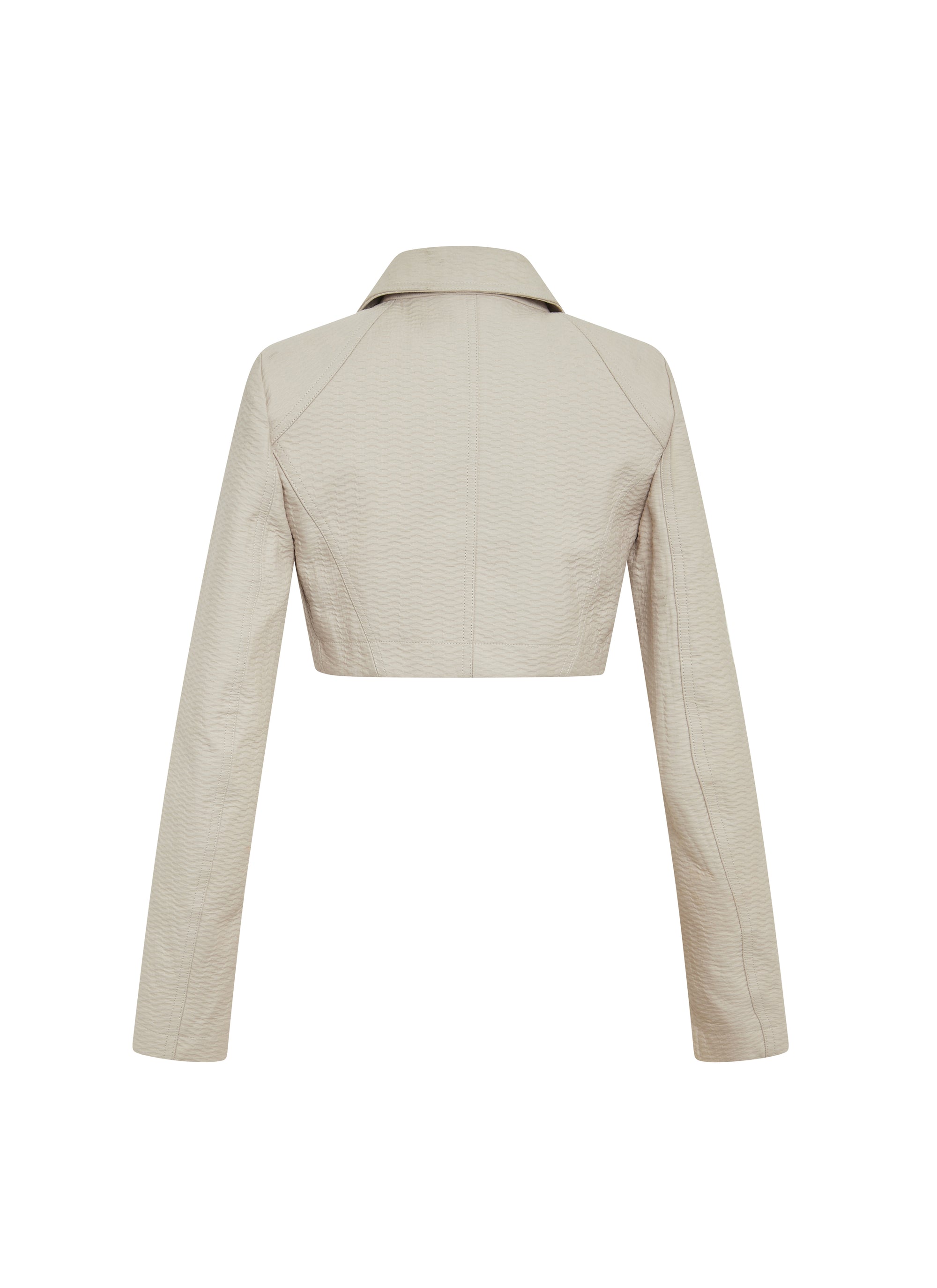 Short embossed perfecto jacket - Pearl
