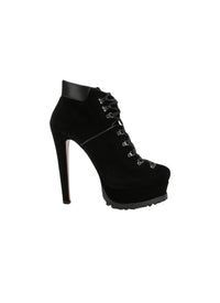 165 platform ankle boots in leather - Dark Navy
