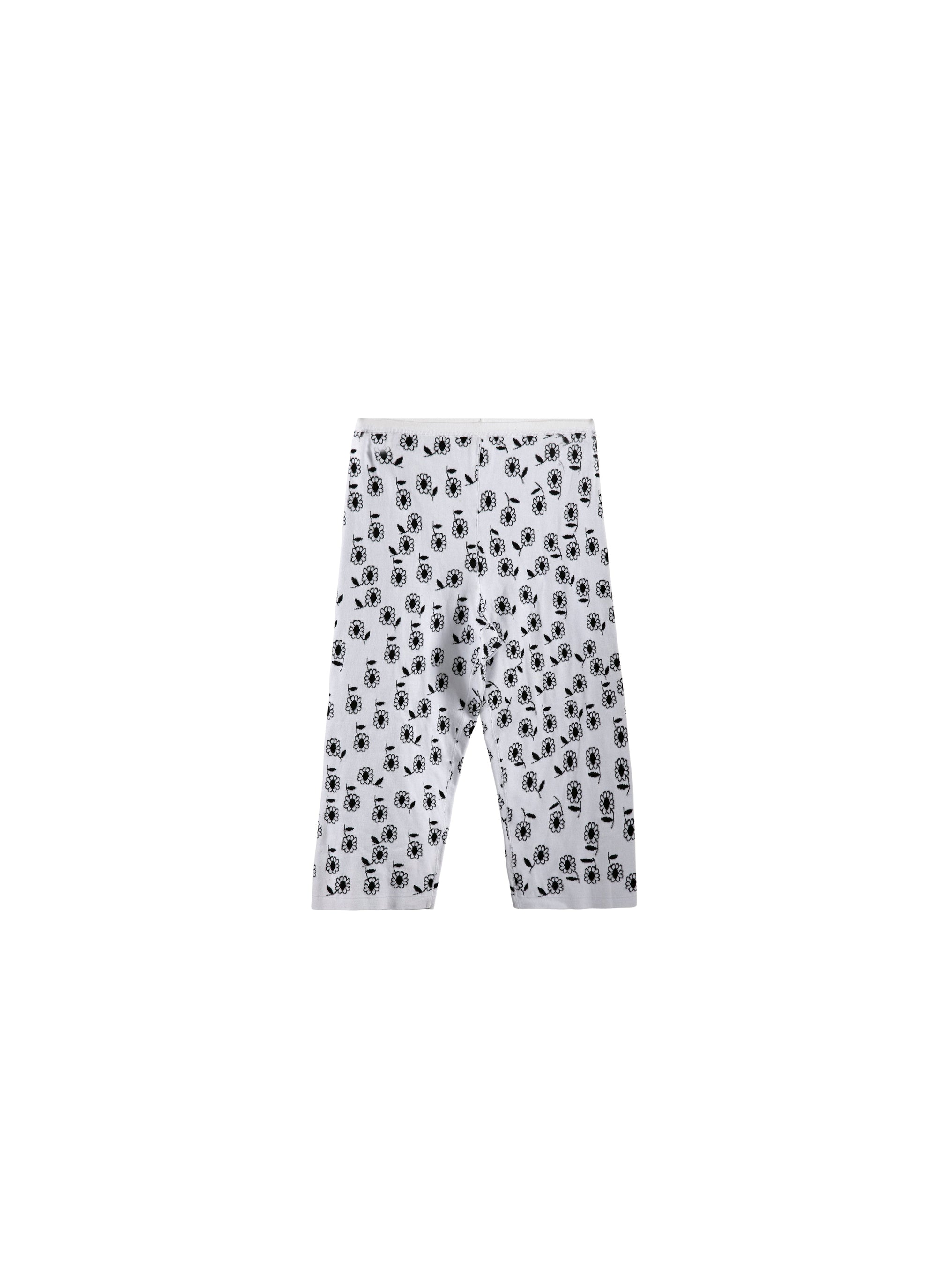 Flower print short - Optic White