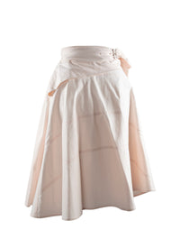 Flared fluid mid-length skirt - Peche