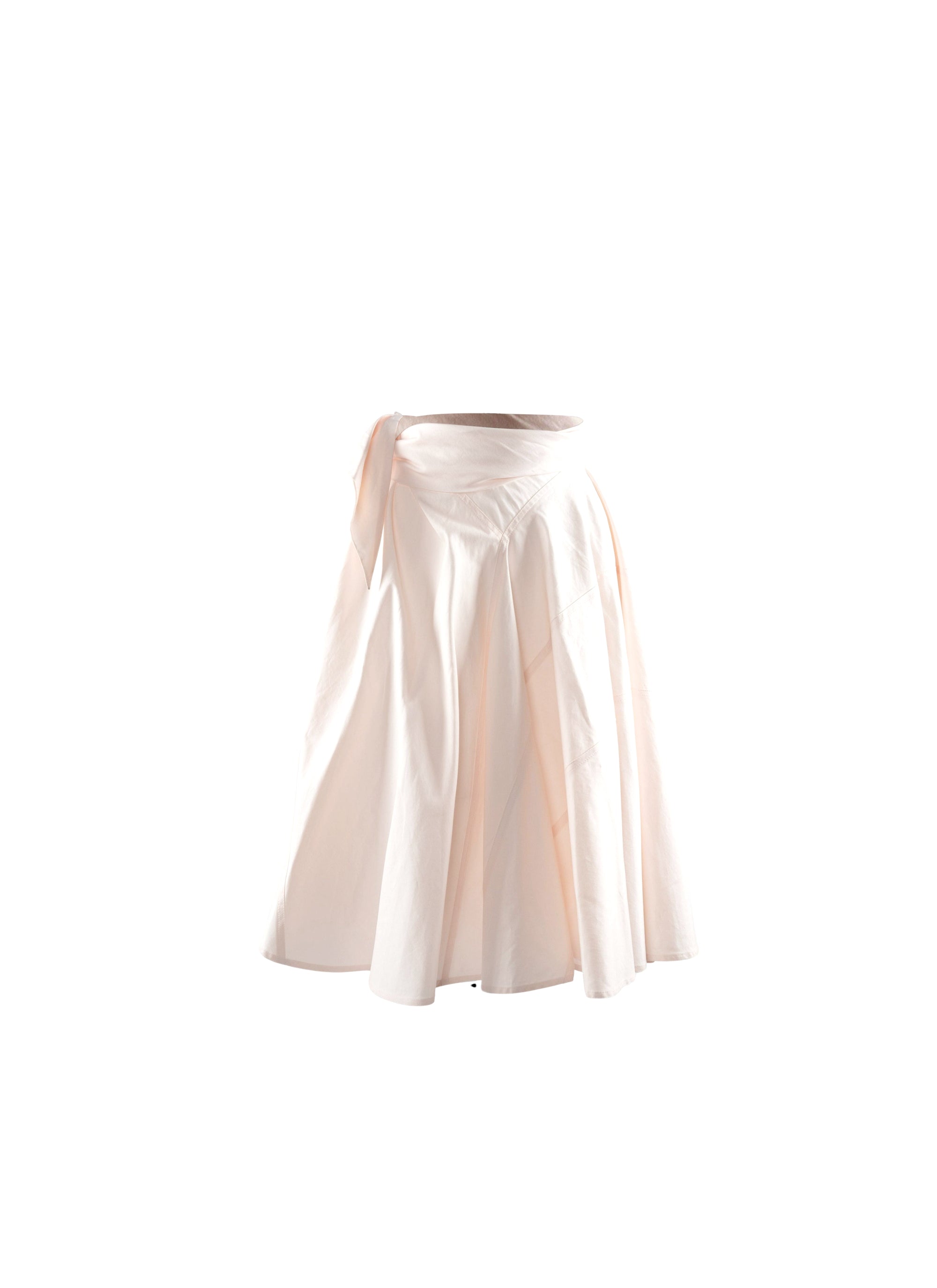 Flared fluid mid-length skirt - Peche
