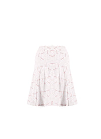 Jupe Pop imprimée courte zippée - Blanc & Rose