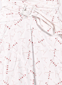 Jupe Pop imprimée à empiècements - Blanc & Rose