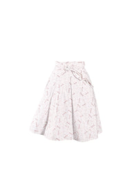 Jupe Pop imprimée à empiècements - Blanc & Rose