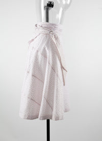 Flared fluid skirt - White & Pink