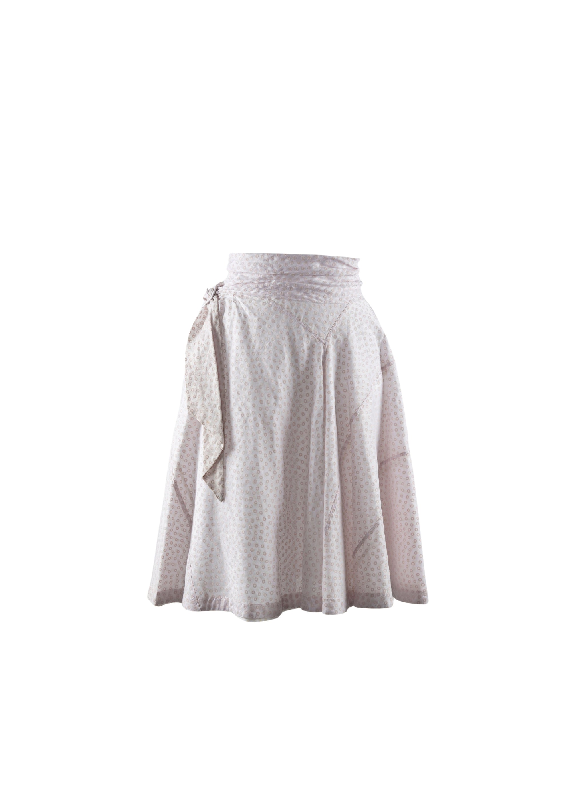 Flared fluid skirt - White & Pink