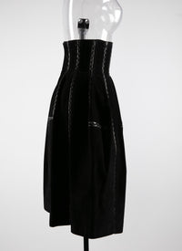 Jupe haute en cuir - Noir