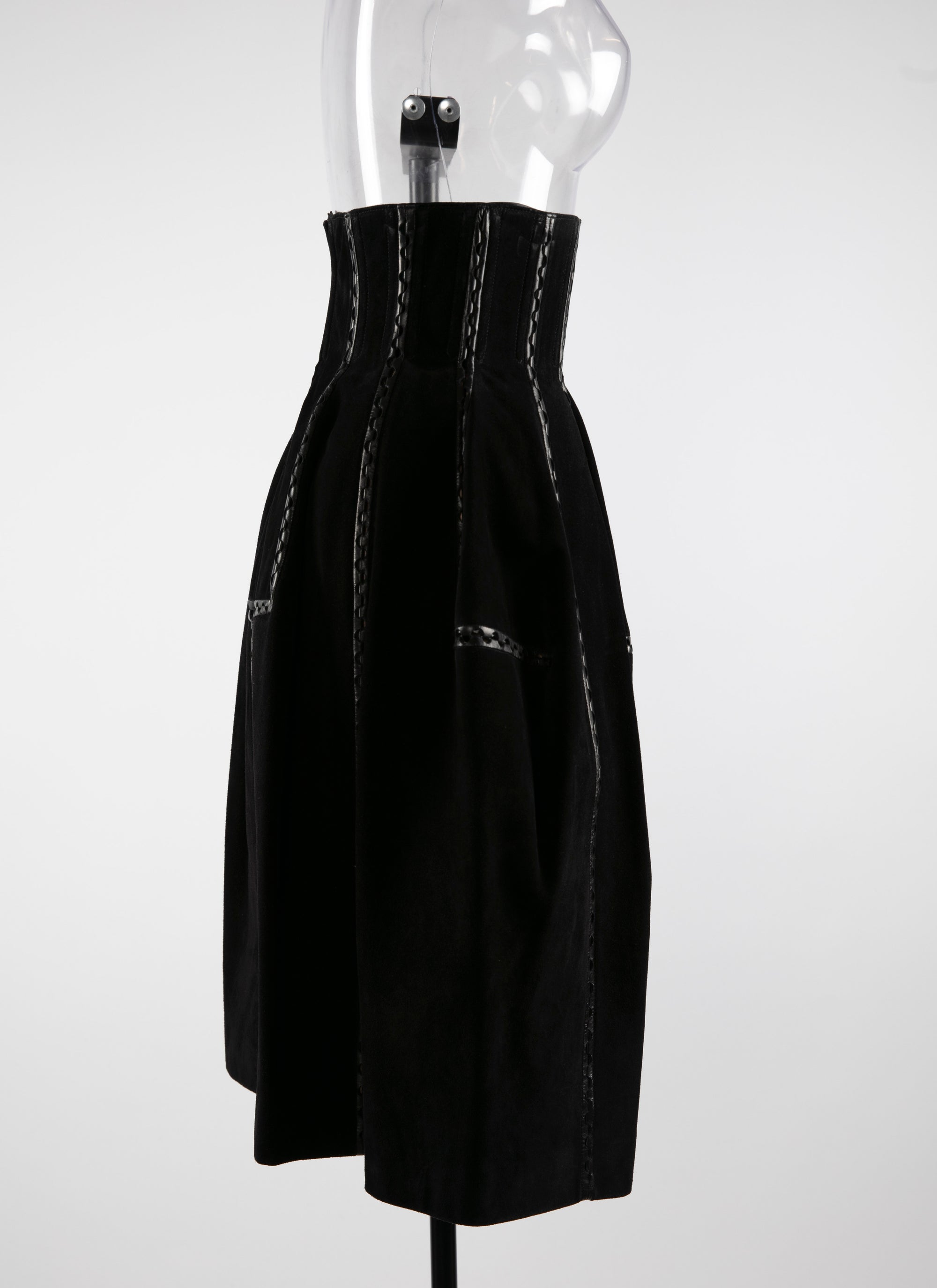 Jupe haute en cuir - Noir