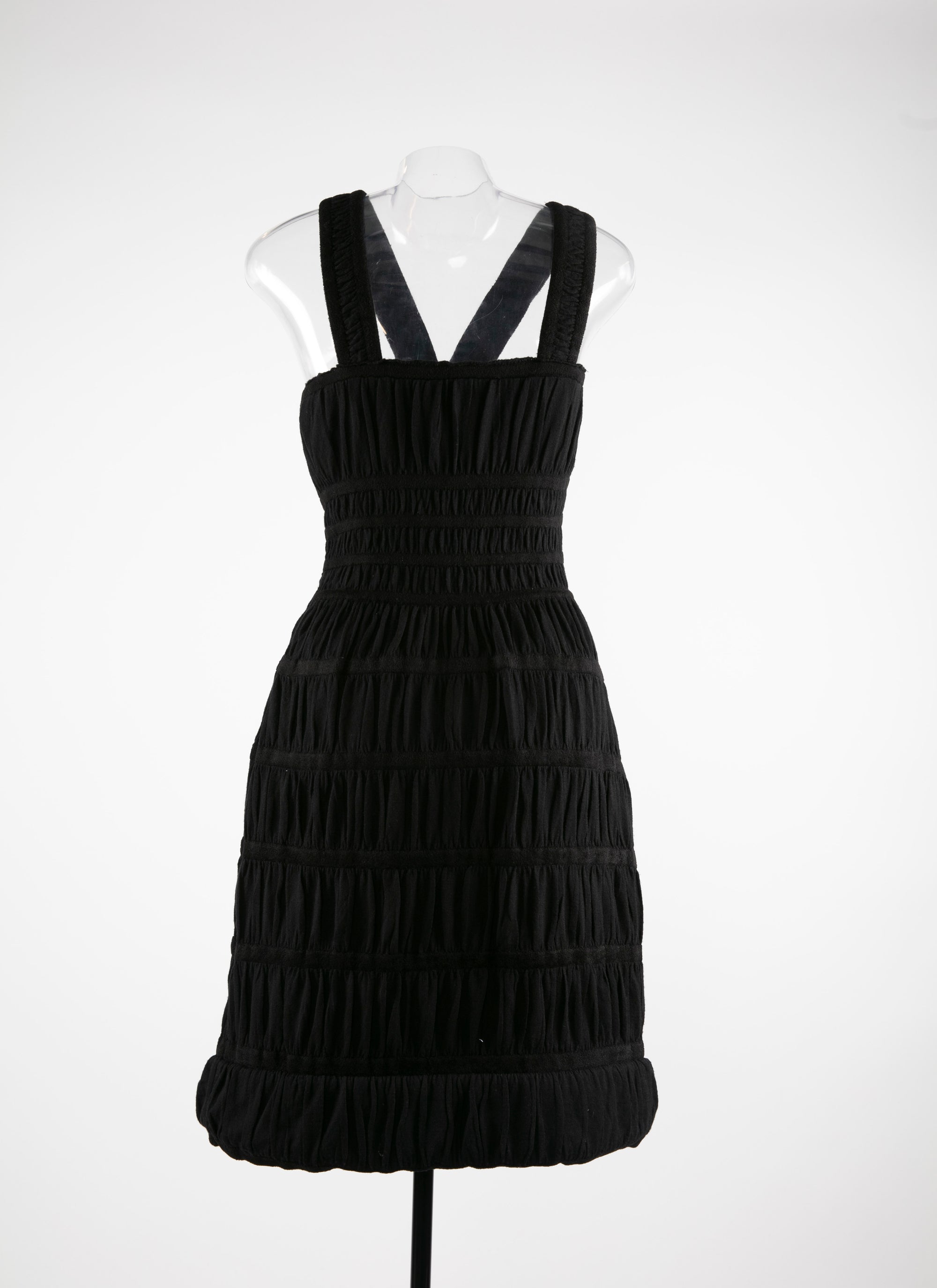 Dress with straps in wool - Black intense