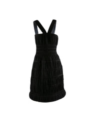 Dress with straps in wool - Black intense