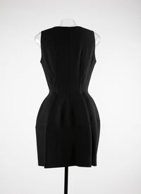 Wool zip front dress - Black intense
