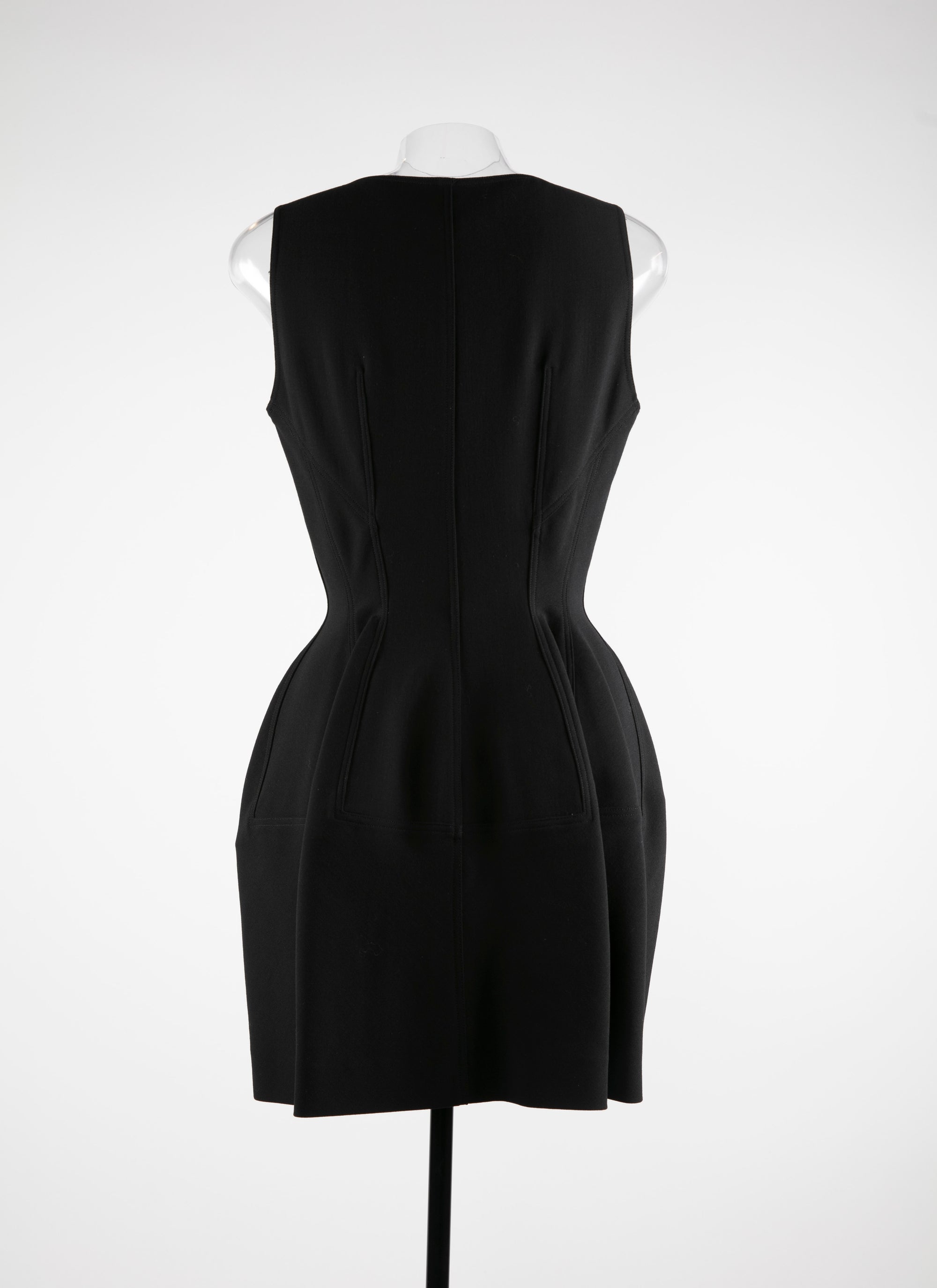Wool zip front dress - Black intense