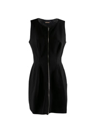 Wool zip front dress - Black intense