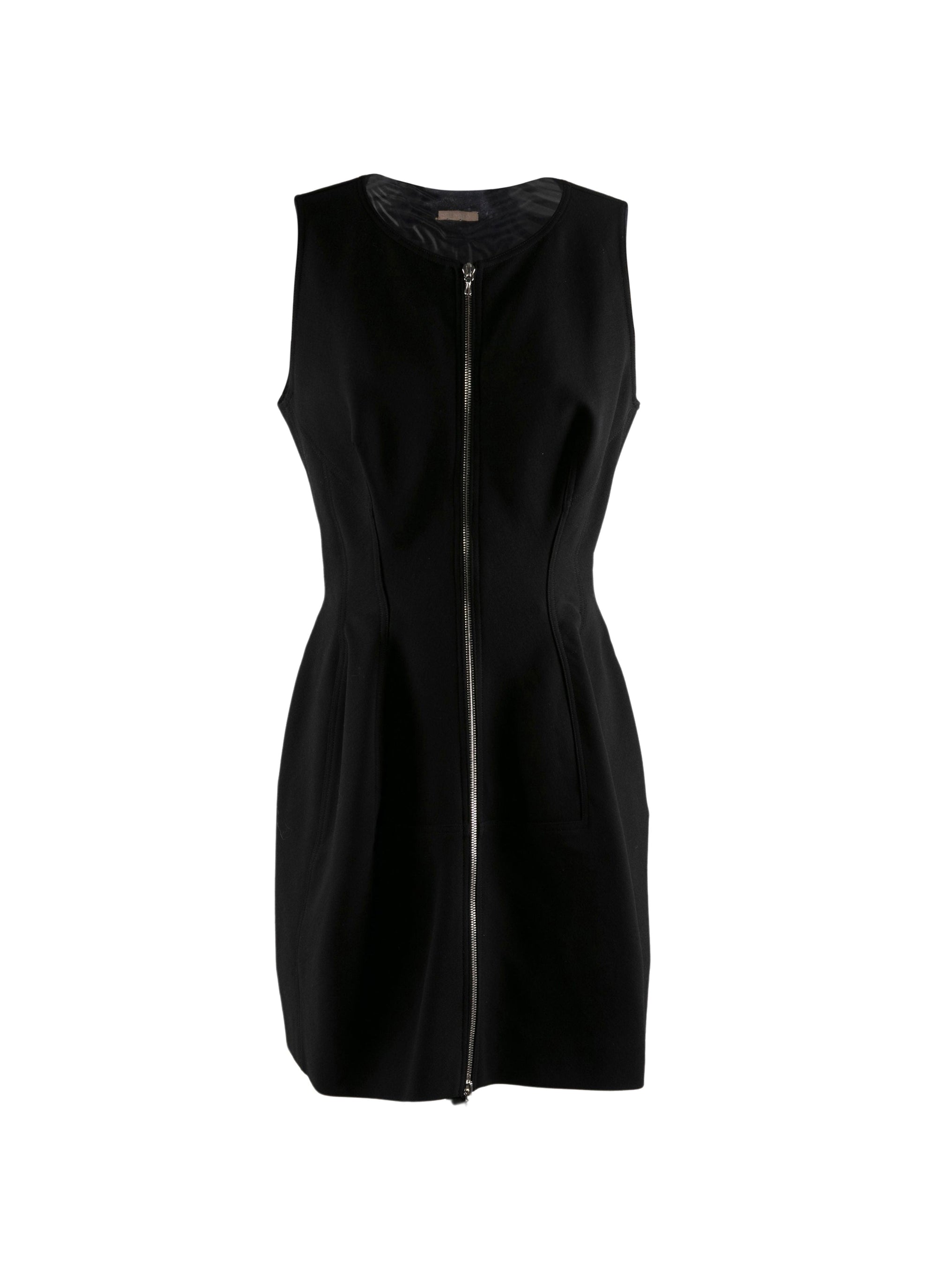 Wool zip front dress - Black intense