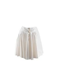 Short flared skirt with silk buttons - White
