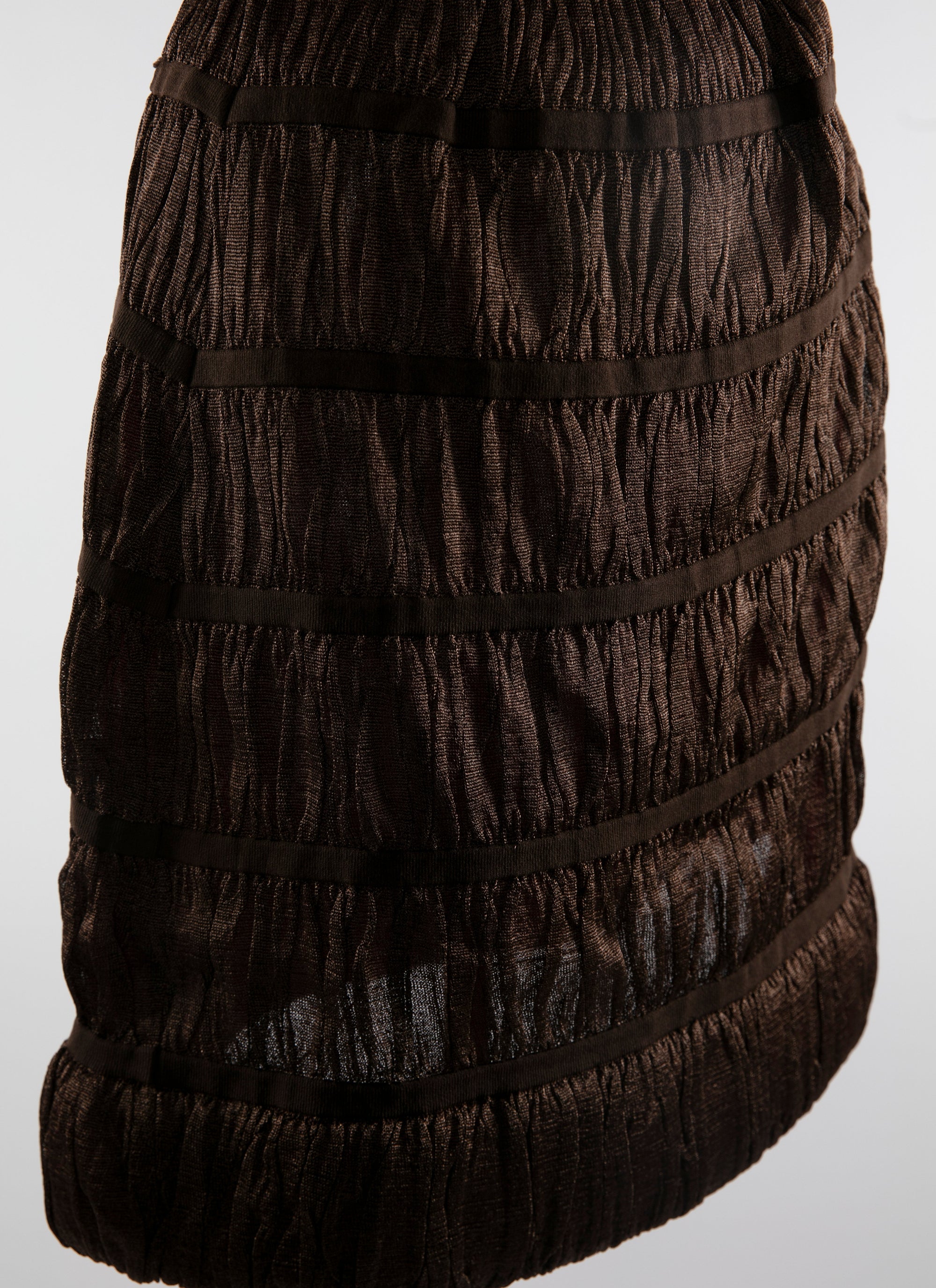 Gathered midi strapless dress - Chocolate