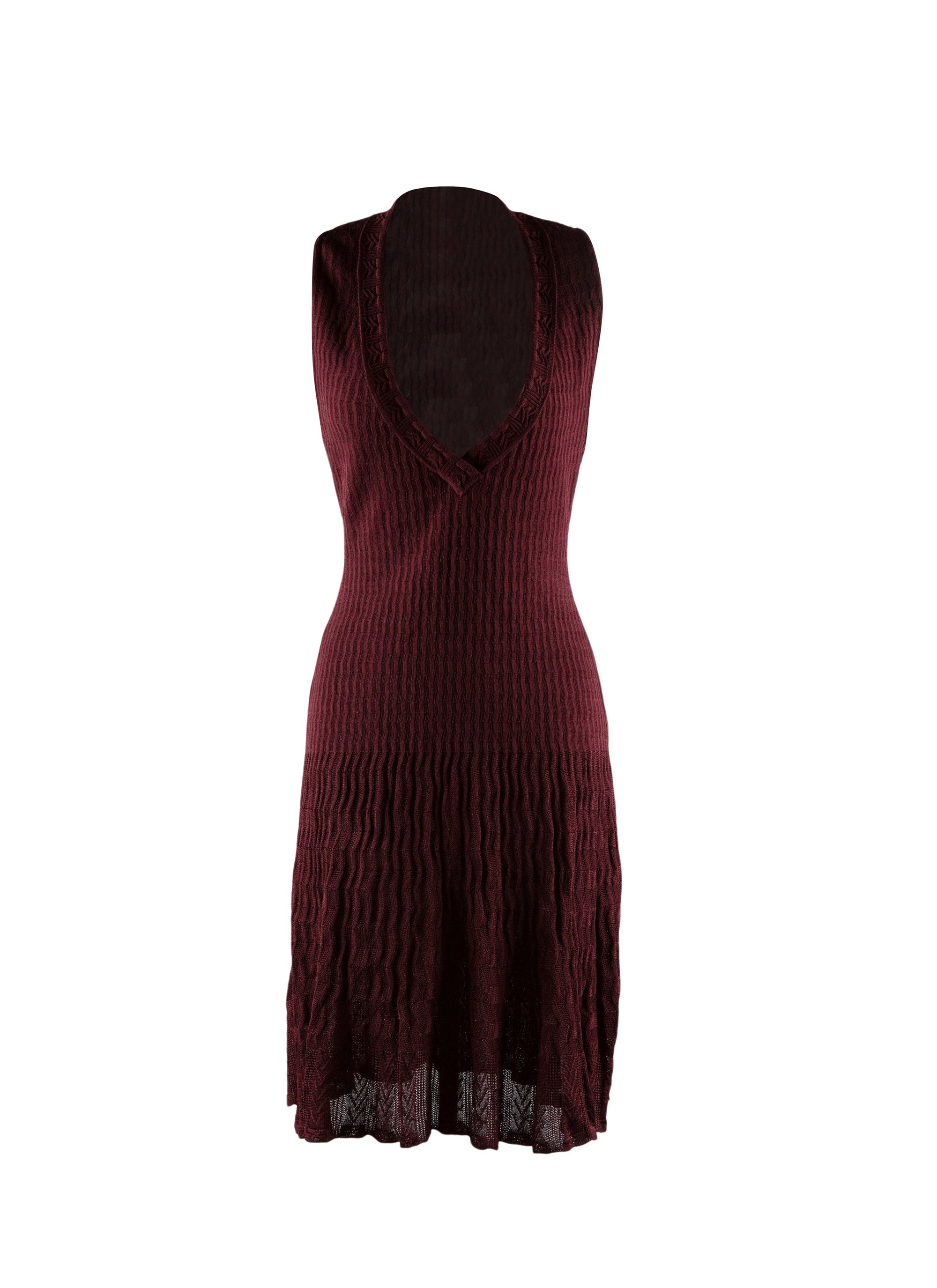Textured sleeveless dress - Bordeaux