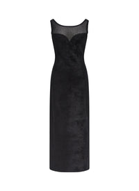 Sleeveless wool blend dress - Black
